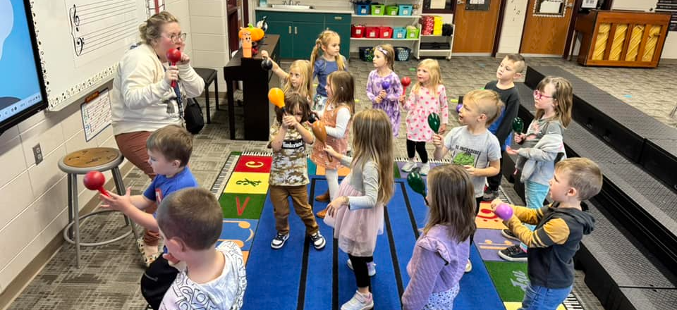 Mrs. Merkt with Tiny Tigers